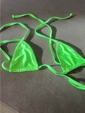 Jolyn Clothing Neon Green Triangle Bikini Top